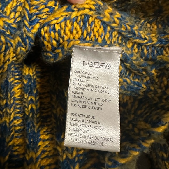 Urban outfitters acrylic turtleneck sweater yellow blue crop - Picture 7 of 7